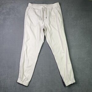 Athleta Farallon Jogger Pants Womens 8 Off White Cream‎ Drawstring Elastic Cuff